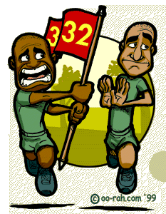 Picture of Marine recruits on a formation run.