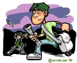 Three brothers throw newspapers like crazy