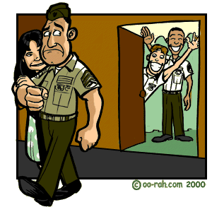 Marine in charlies says goodbye to friends