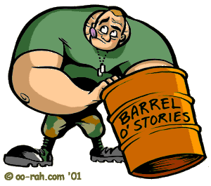 Marine reaches into barrell of stories