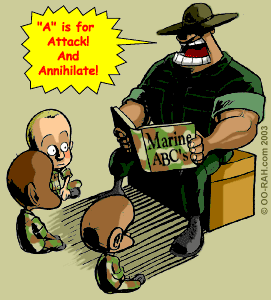 Marine DI instructs his recruits