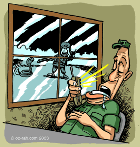 Marine  fights to stay awake while snake threatens