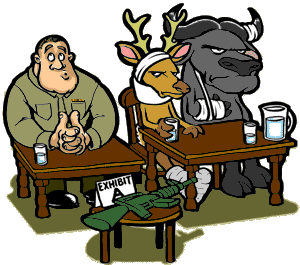 Funny picture of Marine with deer and Water buffalo at a trial